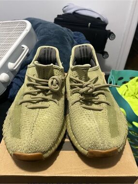 Women’s Olive Green Knit Lace-Up Sneakers